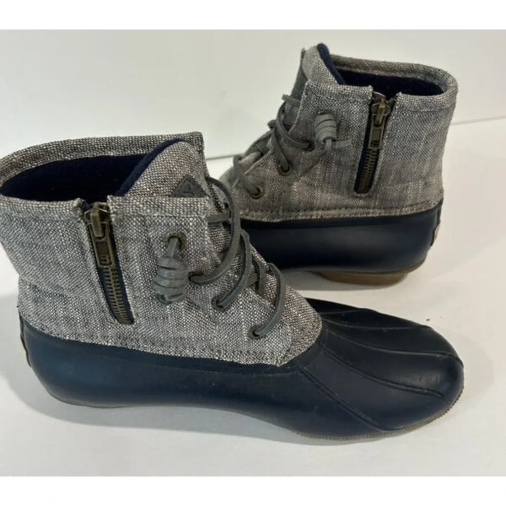 Sperry Womens Saltwater Duck Boots Waterproof Rubber Textured Upper Size 7
